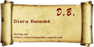 Diera Benedek névjegykártya