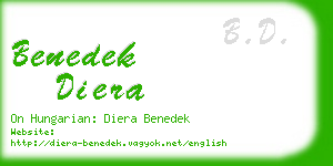 benedek diera business card